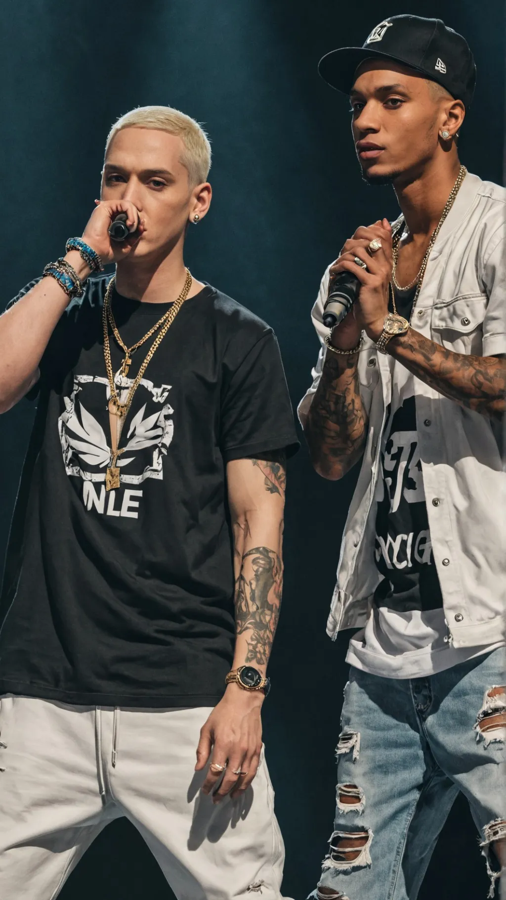 ai character: Eminem And NLE background