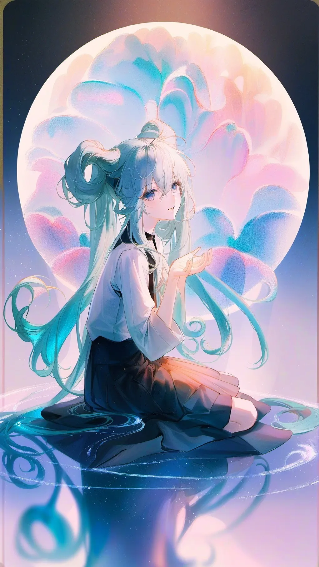 ai character: Blue background