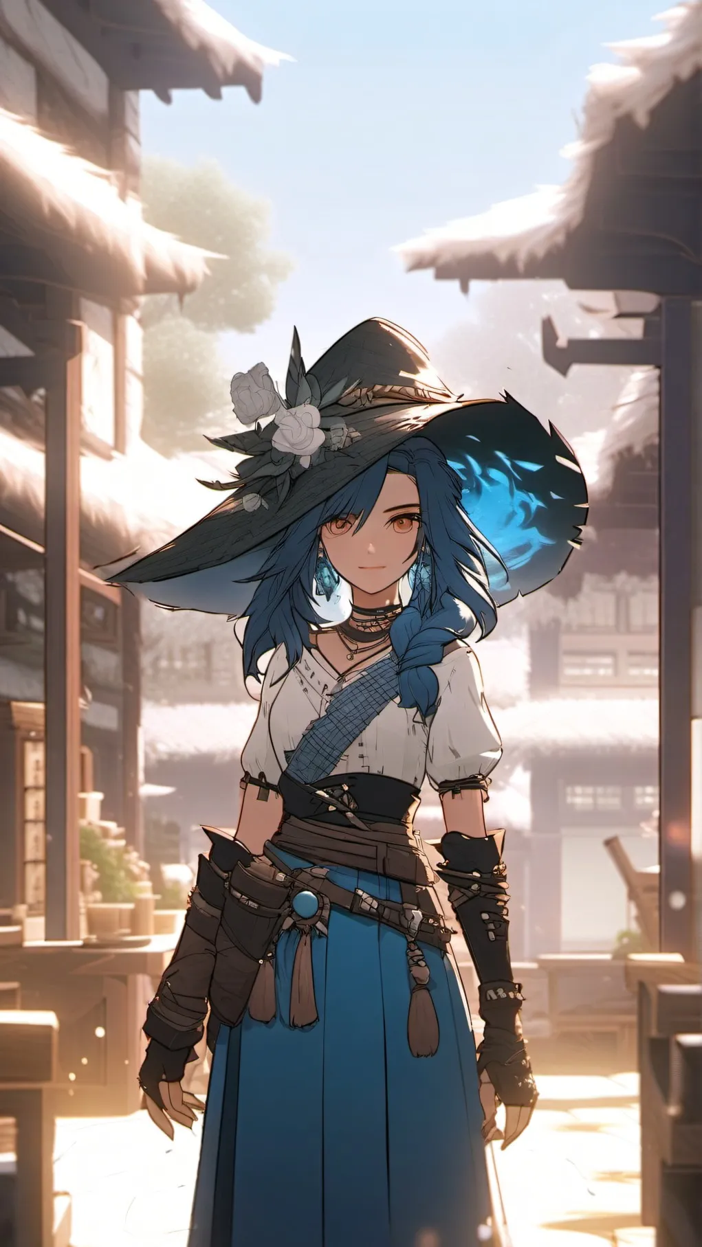 ai character: azure background