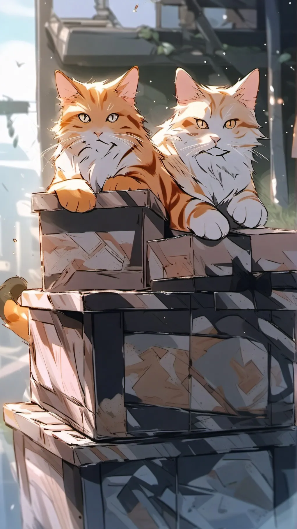 ai character: Emoji cat babies background