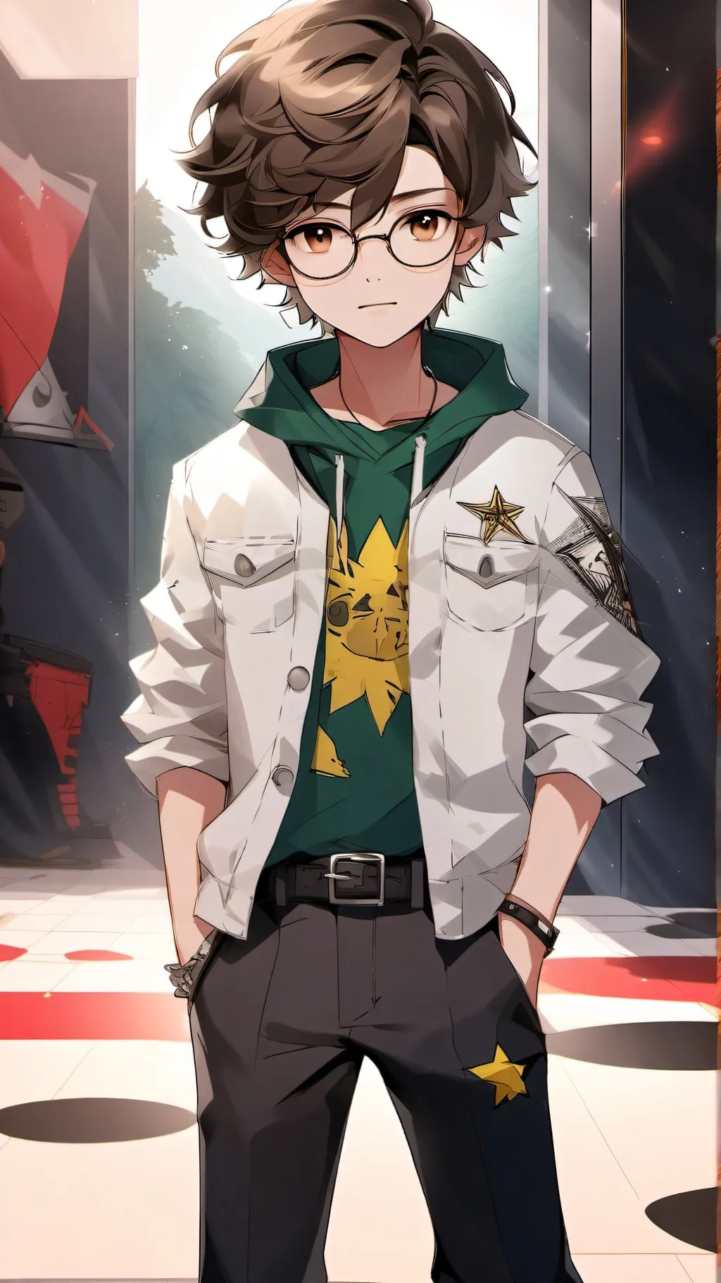 ai character: Osian Llewelyn  background