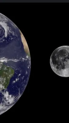 ai character: earth and the moon background