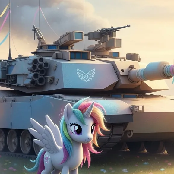 chat with ai character: Mlp with a us tank