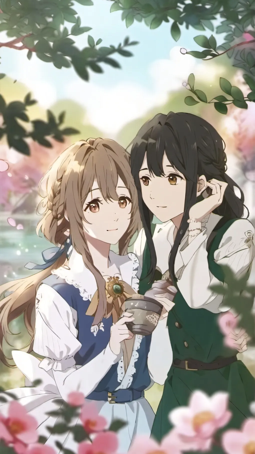 ai character: Mary and fall background