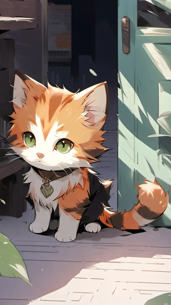 ai character: Orange kitten background