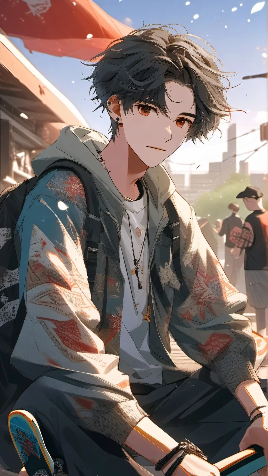 ai character: skateboarder background