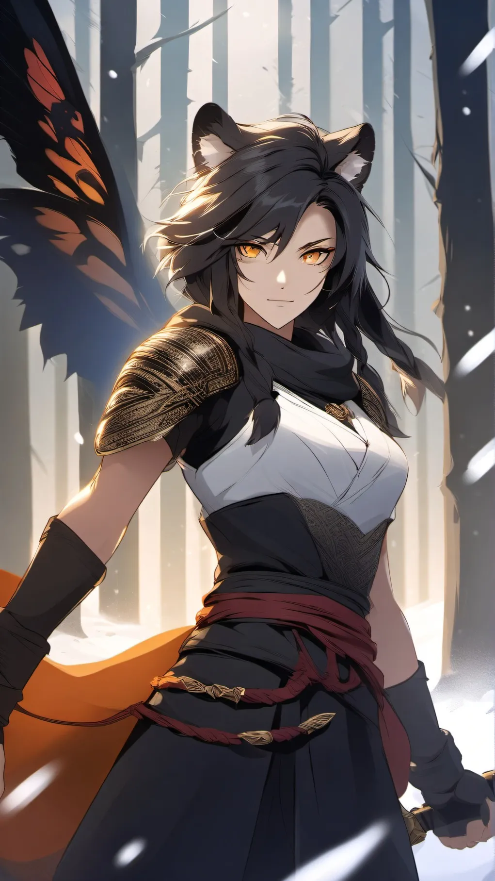 ai character: flame background