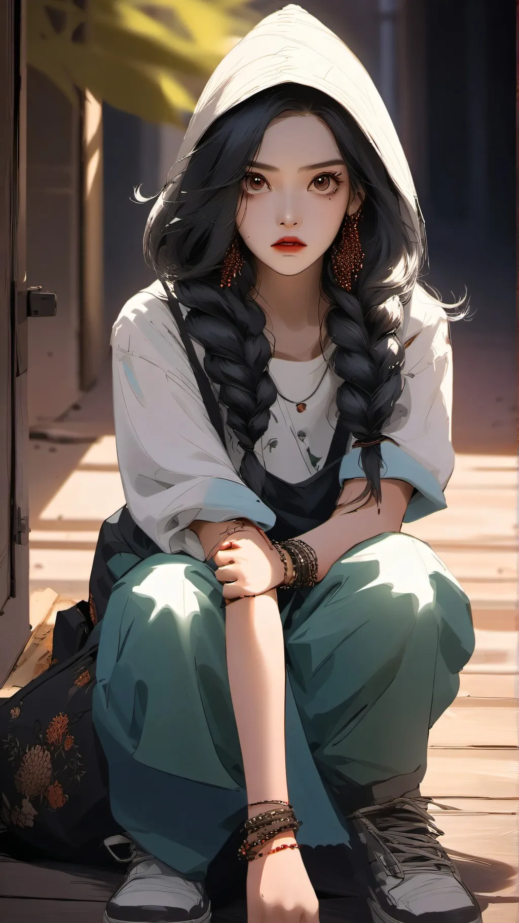 ai character: run away run away  background