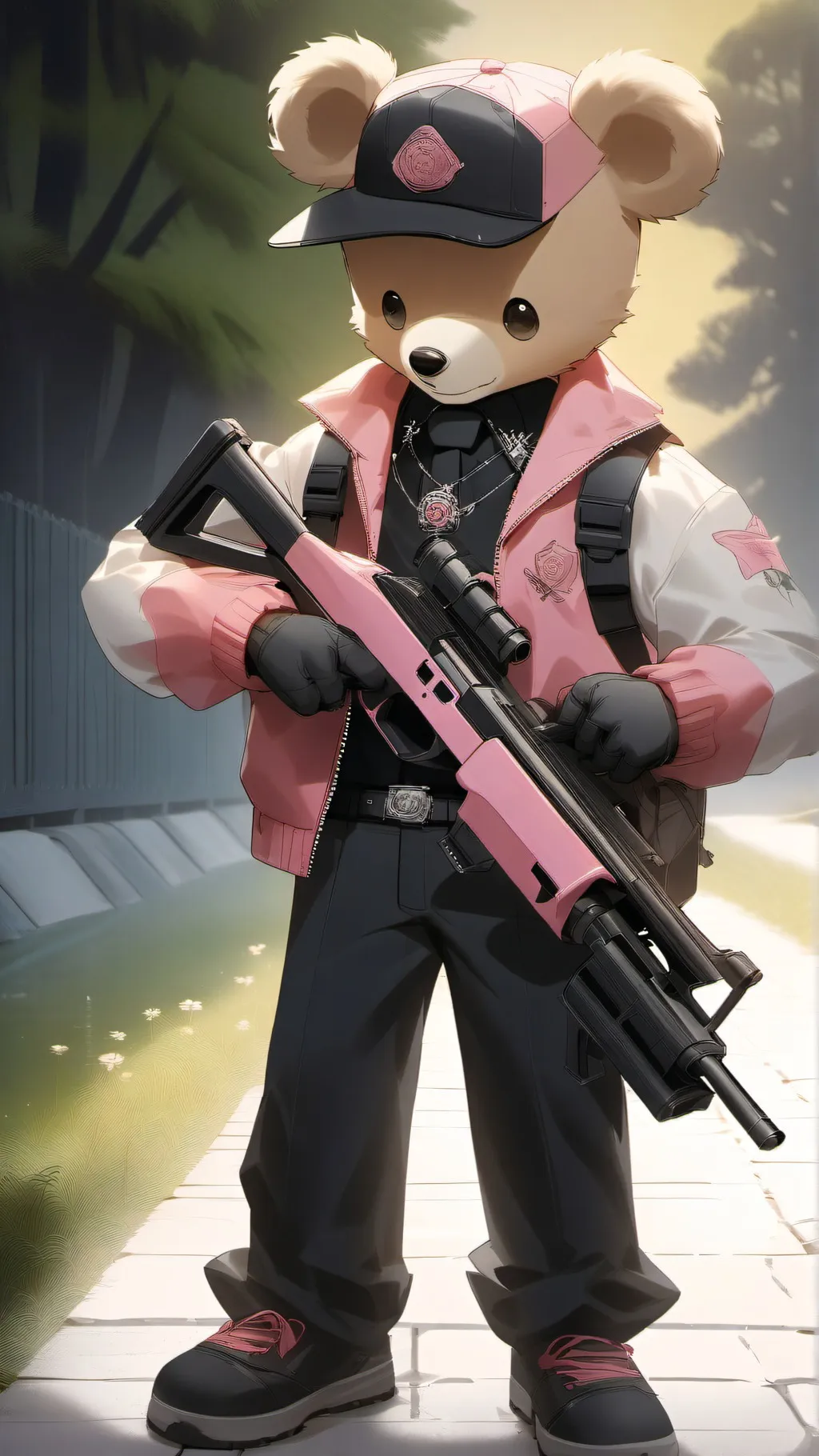 ai character: bear  background