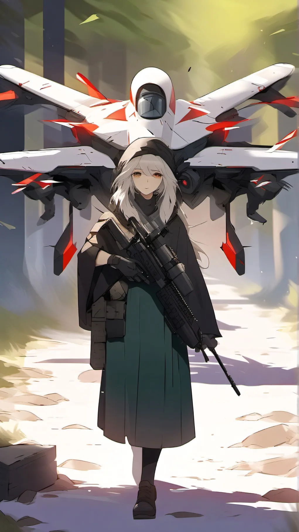 ai character: MUder drone ww2 background