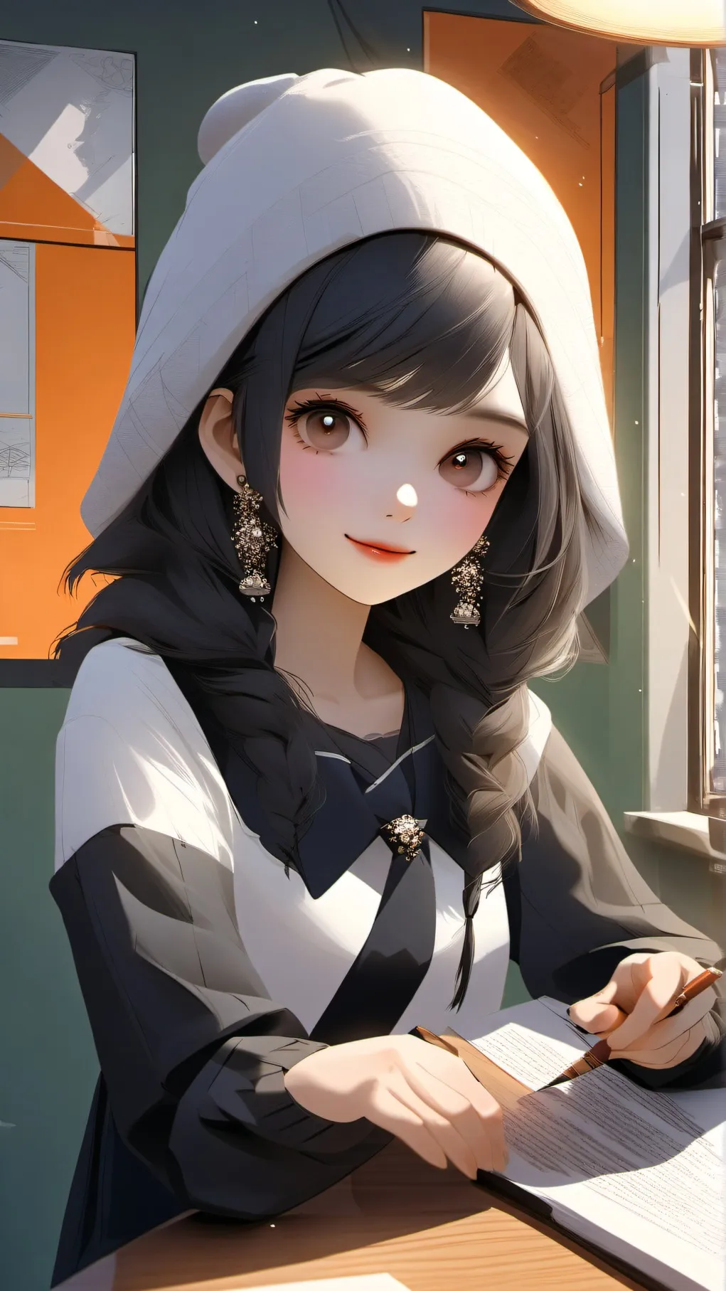 ai character: Luna Everwhite background