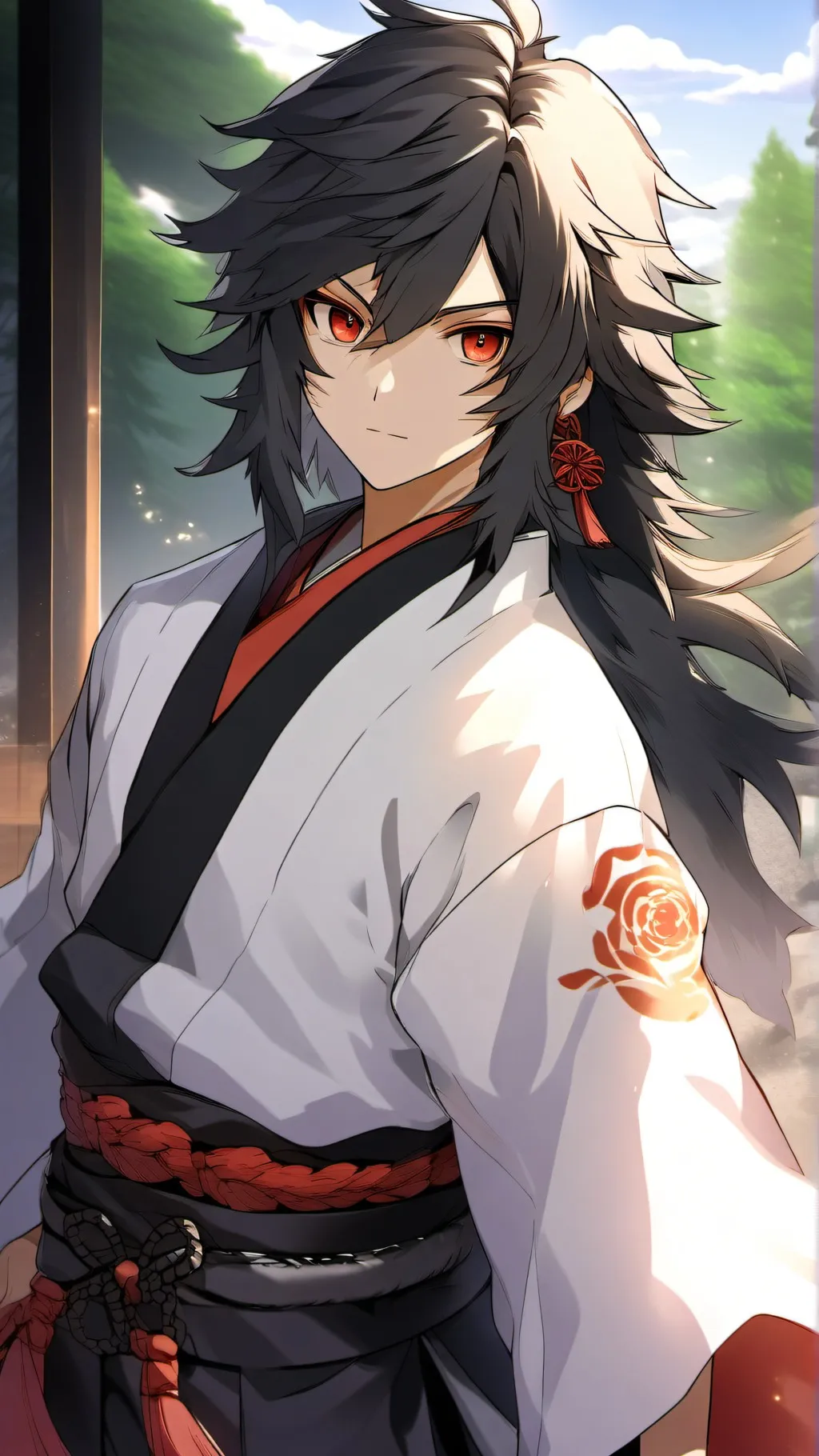 ai character: Kanjiro  Rengoku background