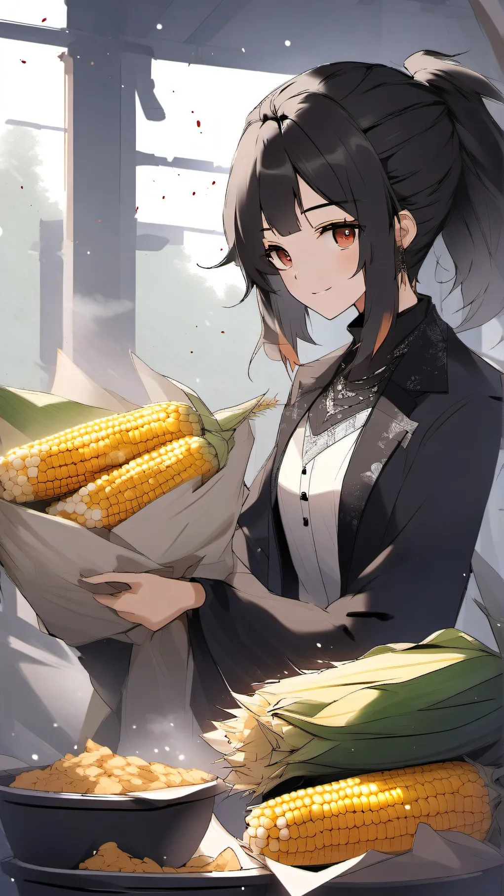 ai character: crafty corn!!! background