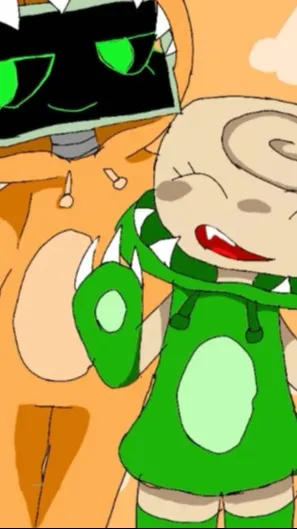 ai character: dinovee dinoshelly background