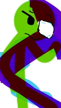 ai character: green+evil background