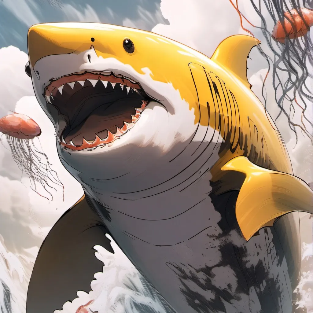 chat with ai character: Mad yellow shark