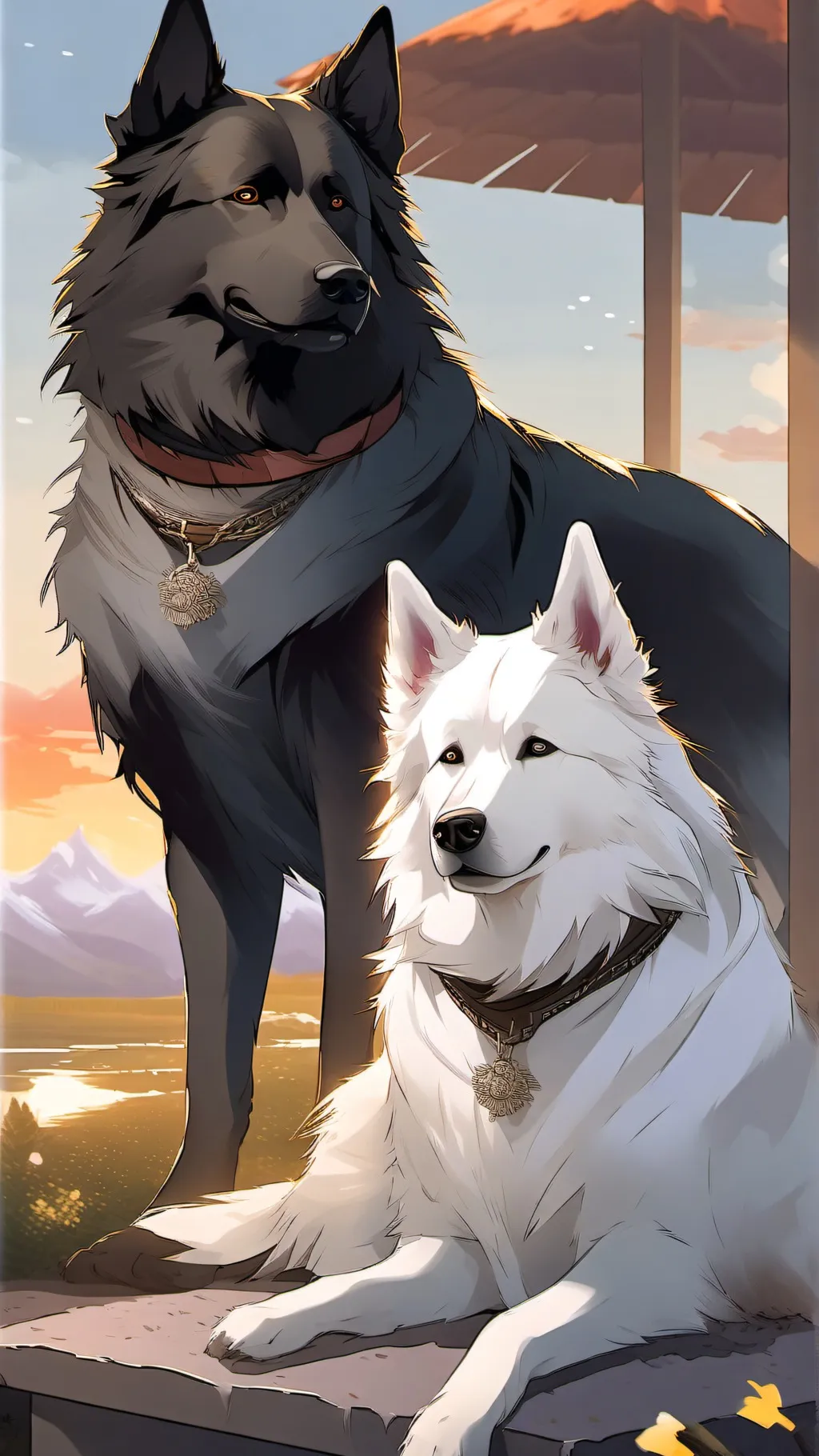 ai character: Blake and Mia  background