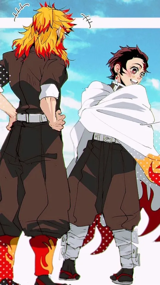 ai character: tanjieo x rengoku background