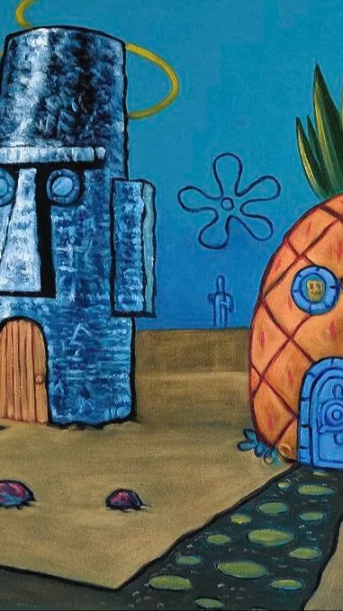 ai character: Bikini bottoom background