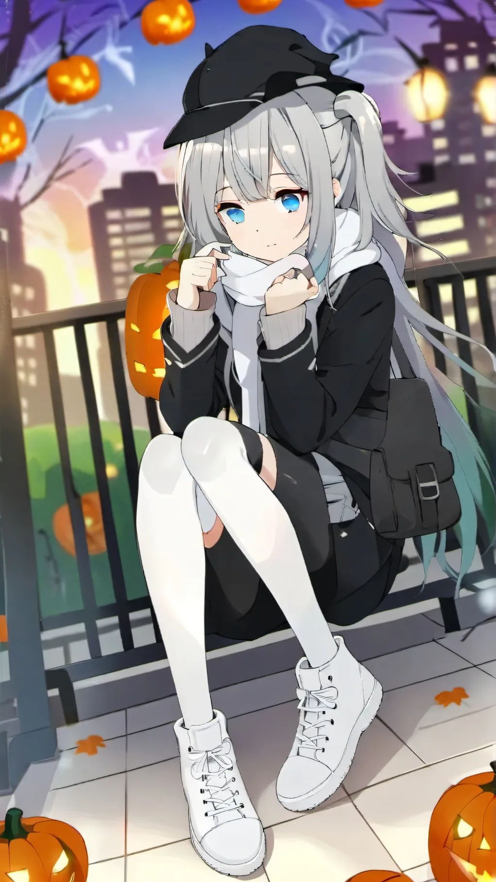 ai character: aurora🟩🟣 background