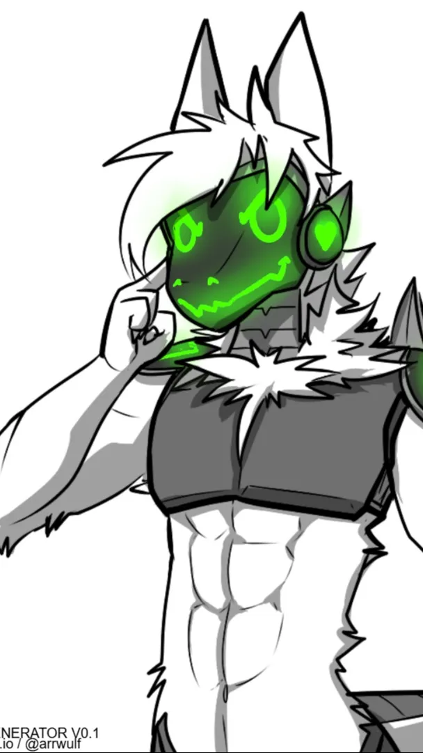 ai character: protogen  background