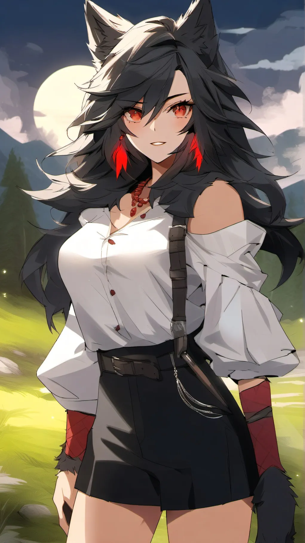 ai character: sakura wolf background