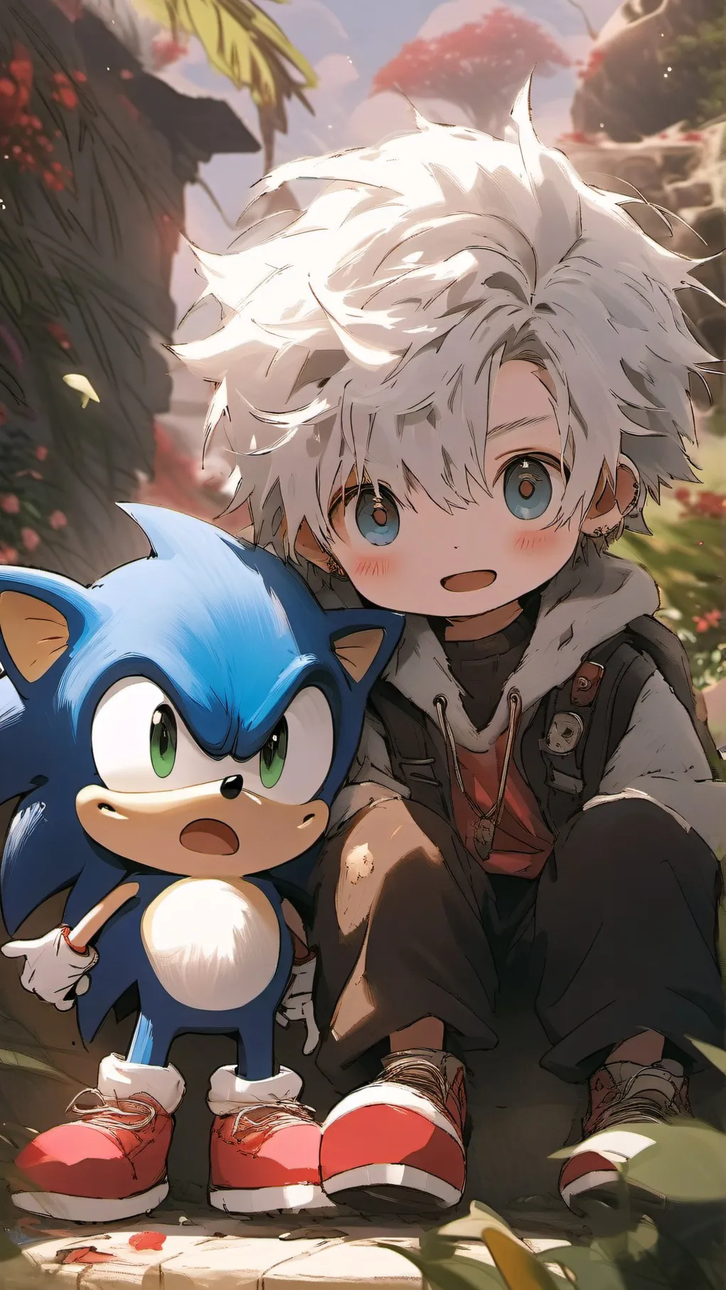 ai character: shadow x sonic background