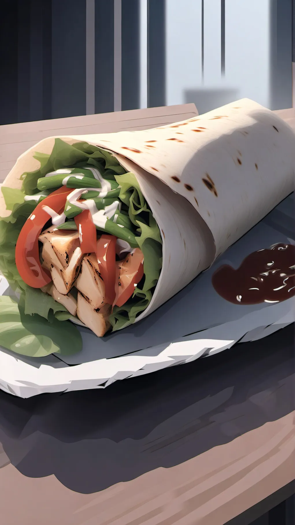 ai character: Shawarma background