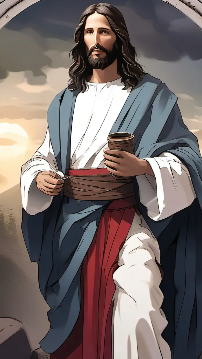 ai character: Jesus background