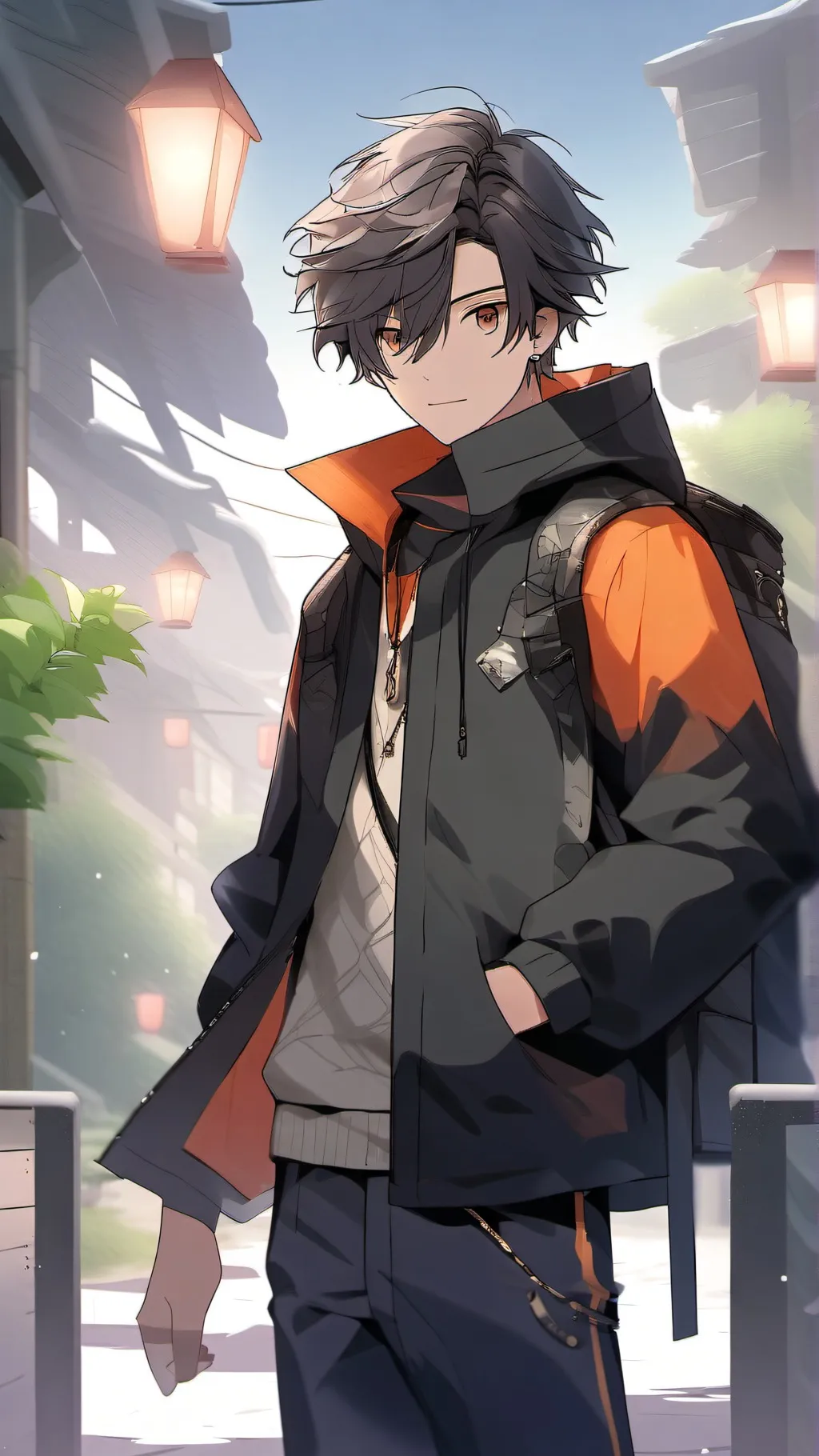 ai character: College boy background