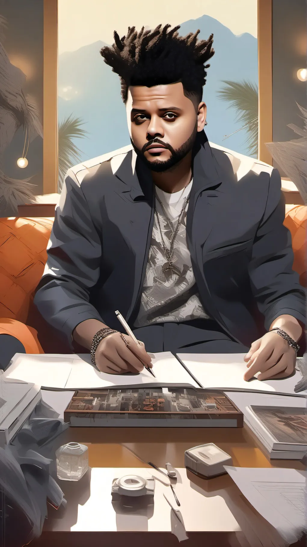 ai character: The weeknd background