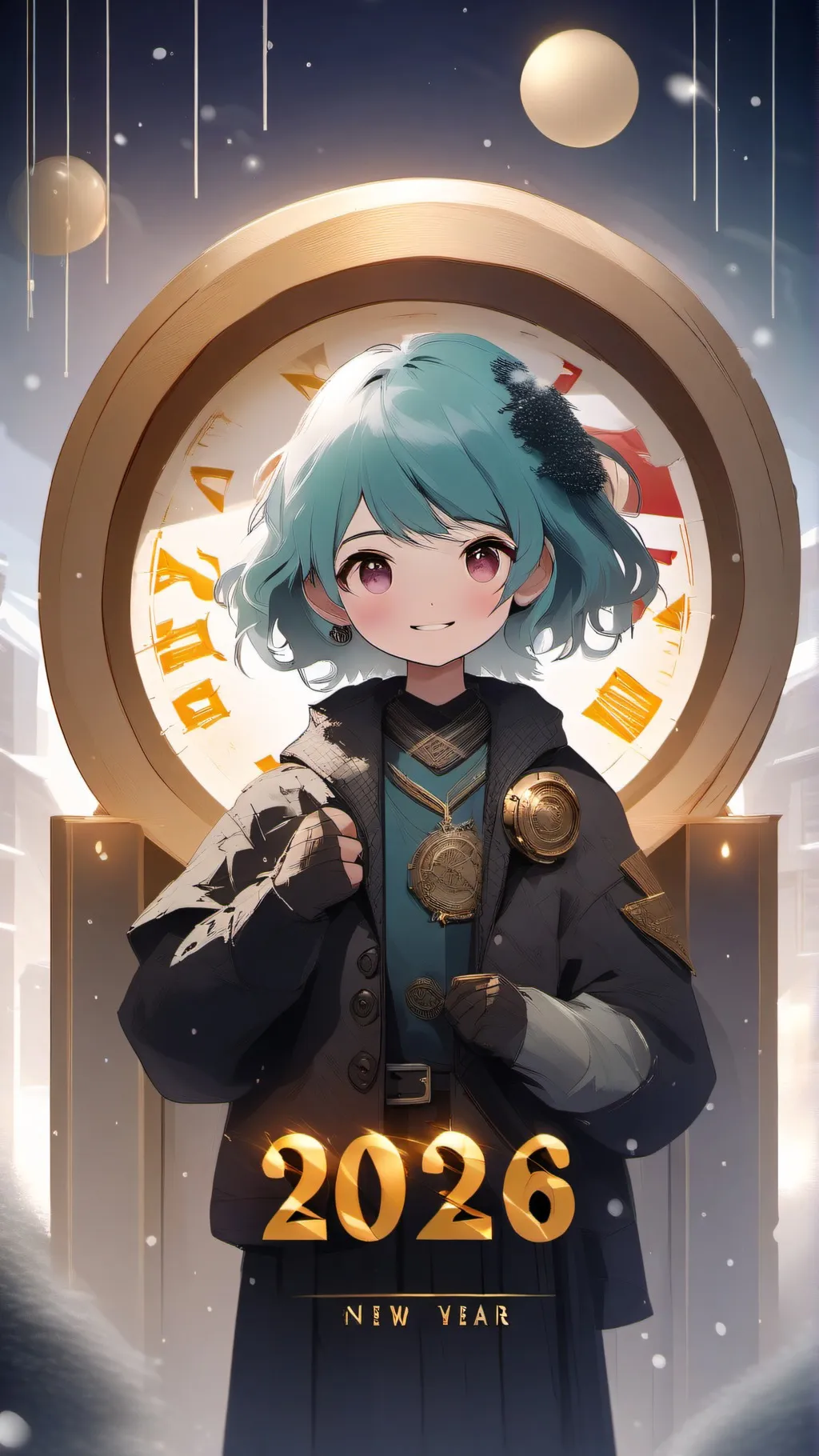 ai character: Happy new year! background