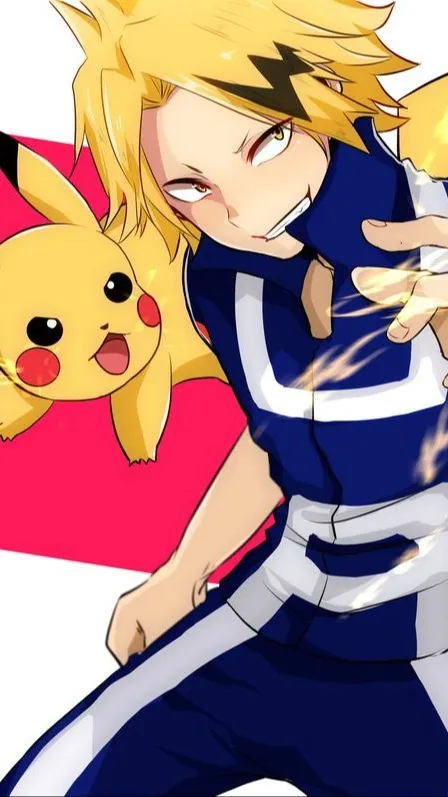 ai character: Denki and pikachu background