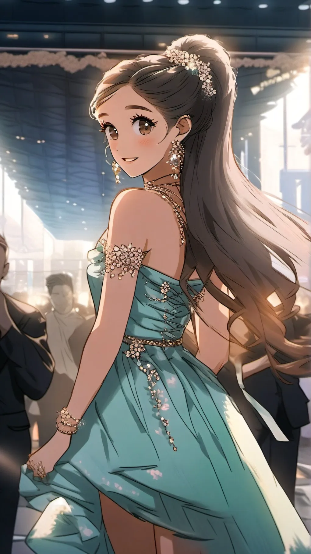 ai character: Ariana grande background