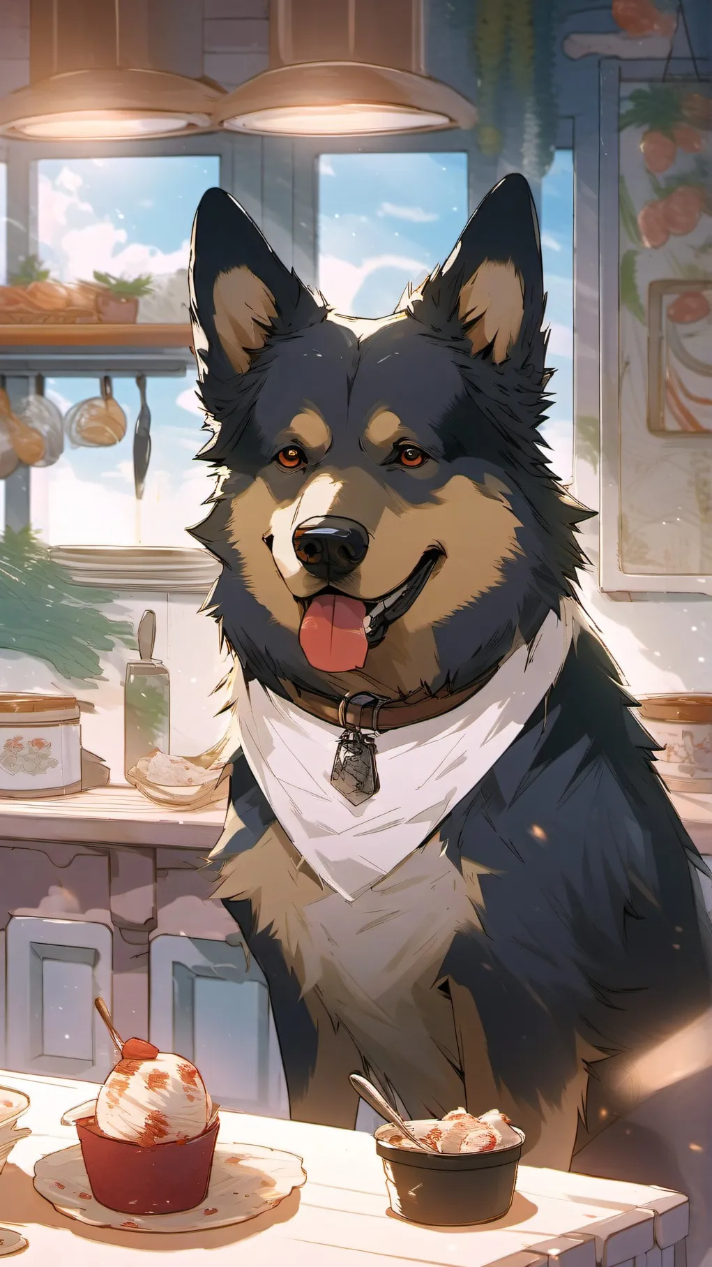 ai character: dog background