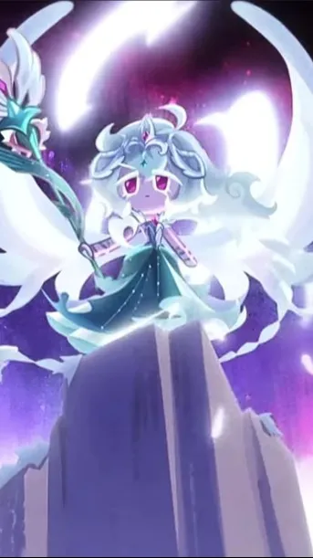 ai character: White lily cookie background