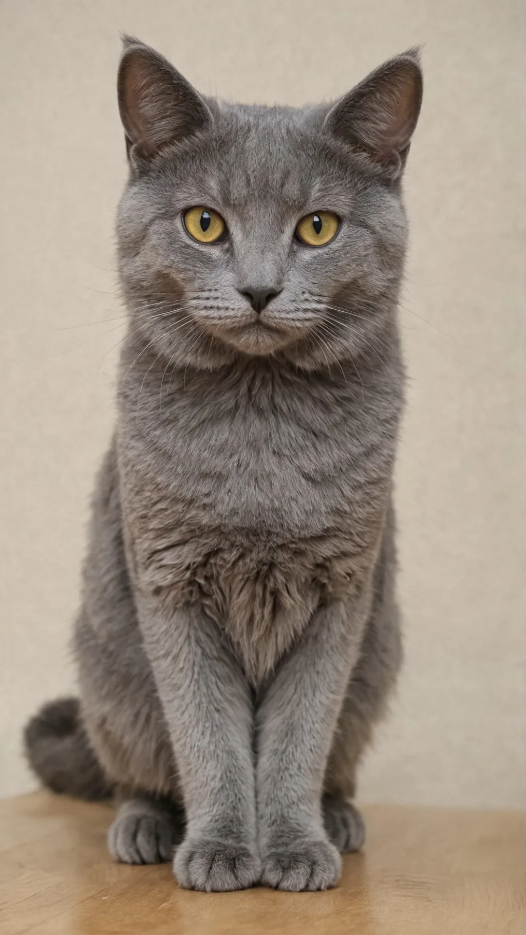 ai character: gray cat no ai background