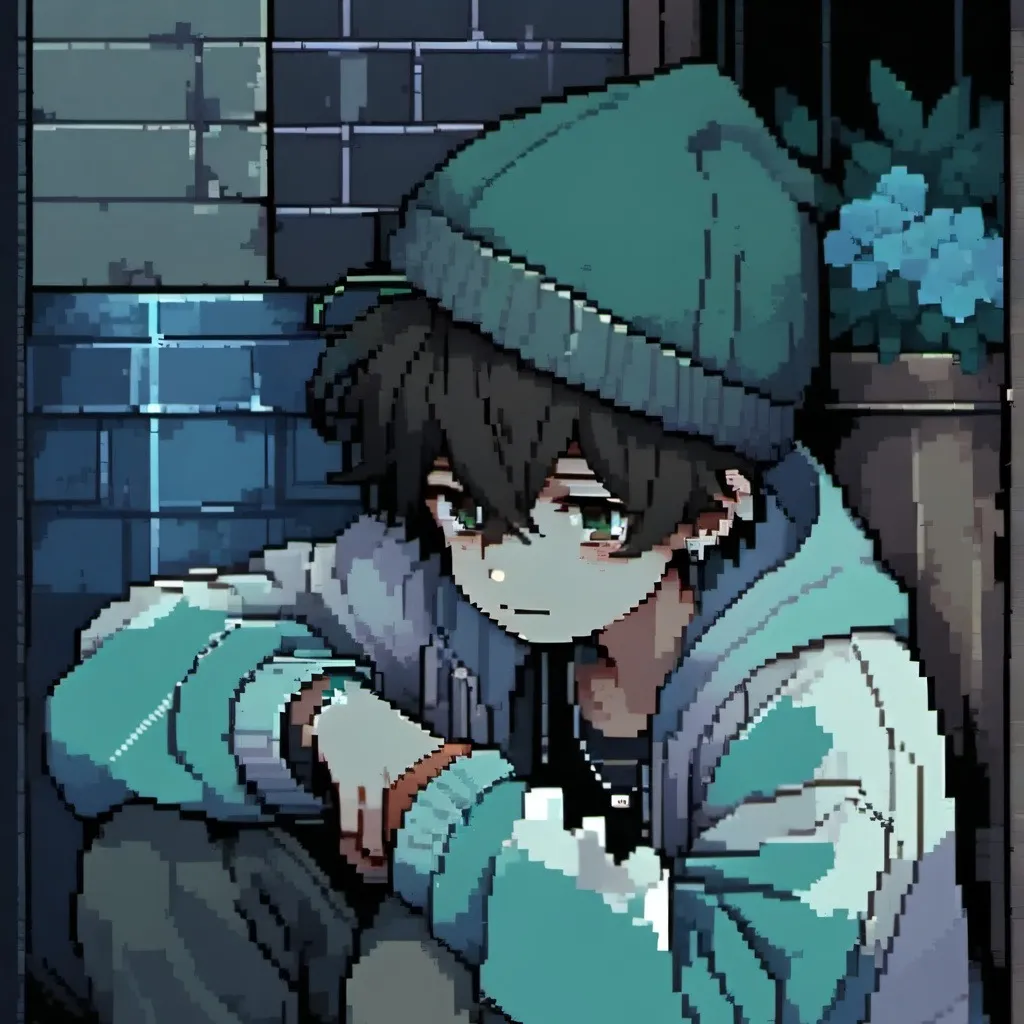 chat with ai character: Homeless boy