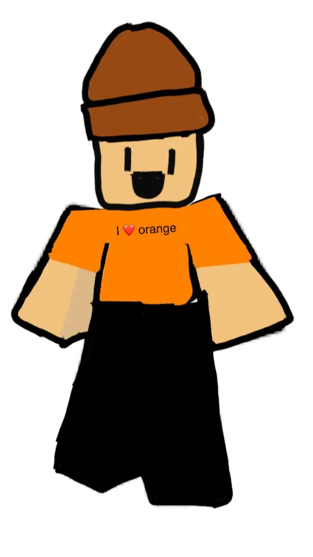 ai character: I love orange background