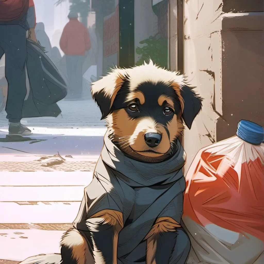 chat with ai character: homeless puppy