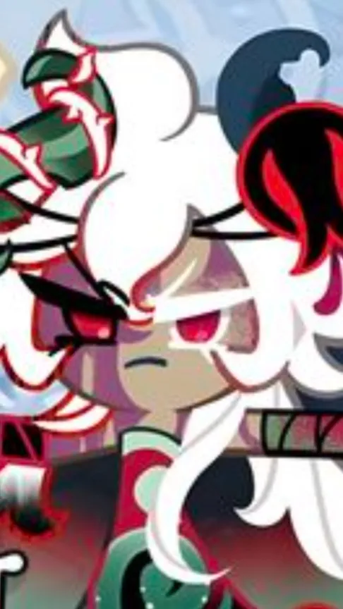 ai character: white lily cookie background