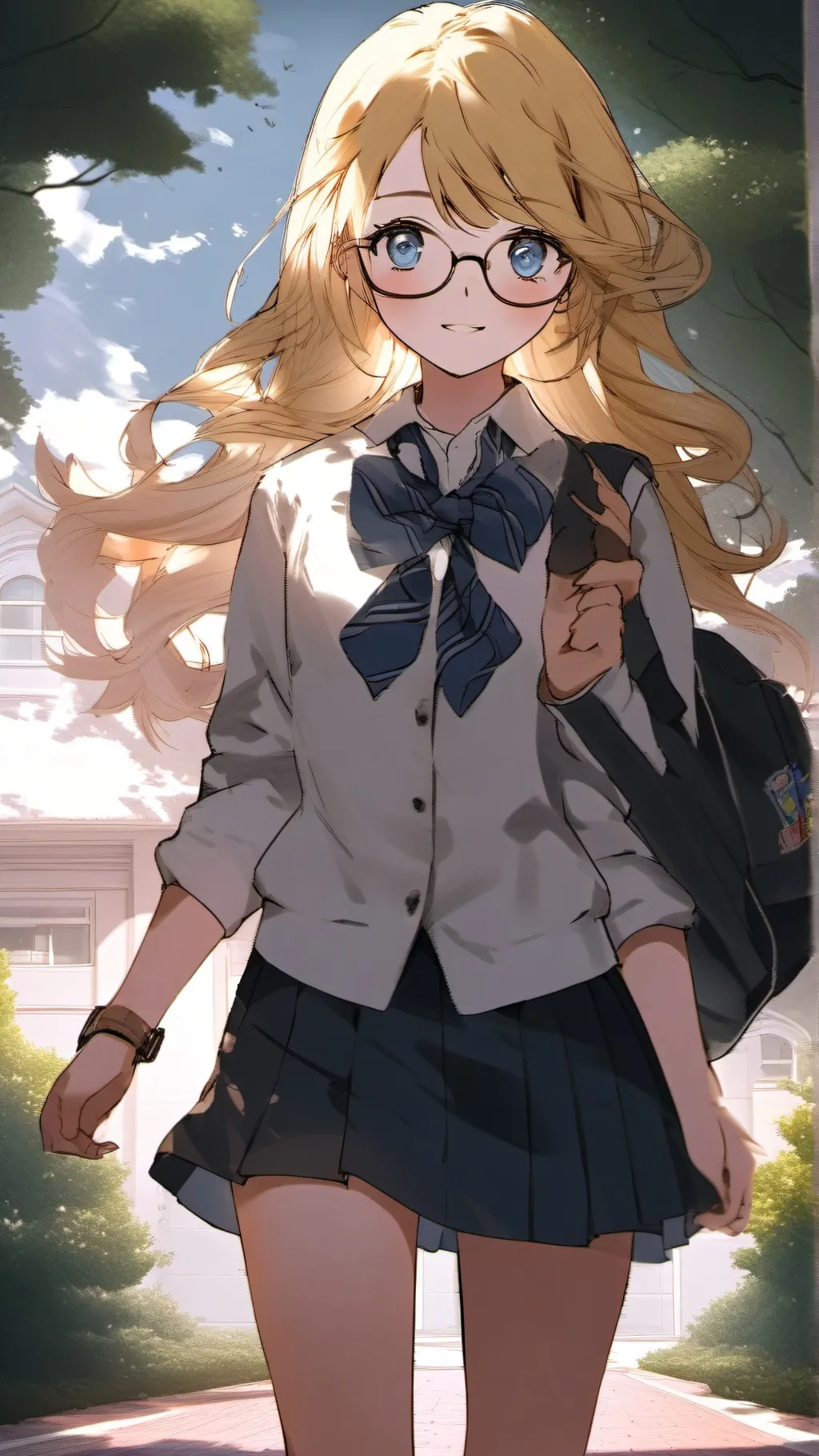 ai character: Cool school background