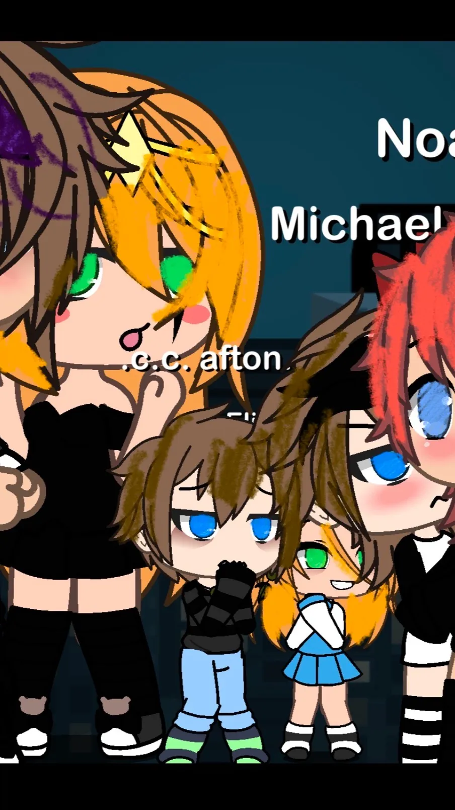 ai character: 100 days Afton fam background