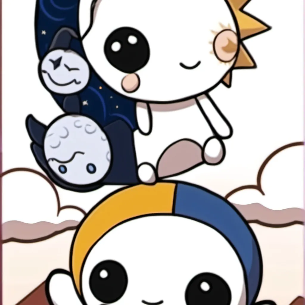 chat with ai character: plushie sun moon