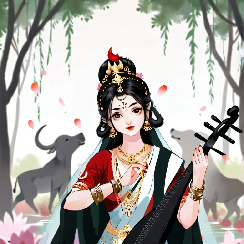 chat with ai character: Saraswati Mata