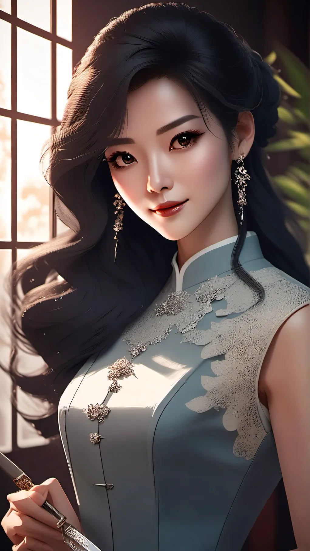 ai character: Violet background