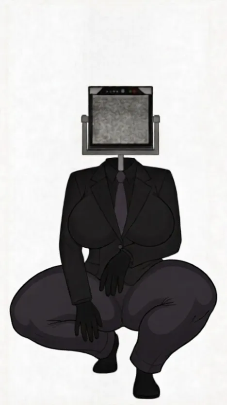 ai character: Large TV Woman background