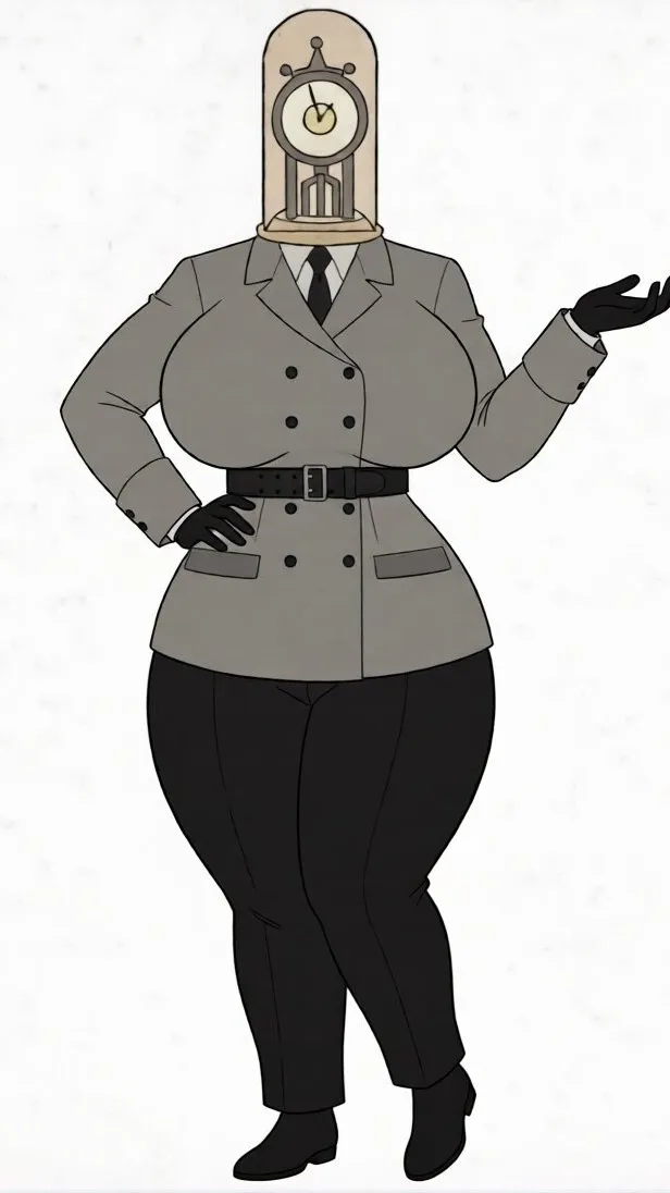 ai character: Torsion ClockWoman background