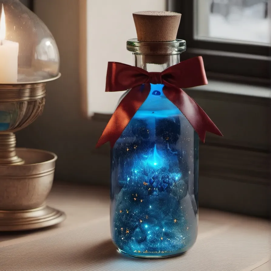 chat with ai character: Christmas bottle