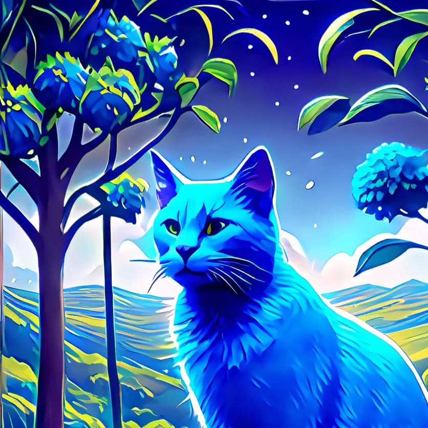chat with ai character: Wild blue cat